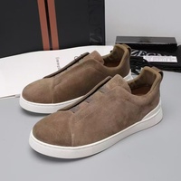Zapatillas Deportivas Casuales de Piel Vacuna Genuina para Hombre, con Cordones, Transpirables, Sólidas, a la Moda, Otoño, Cómodas, de Piel de Oveja