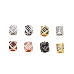Cuentas espaciadoras de rombo con microincrustaciones de circonita cúbica de Lisheng Jewelry para la fabricación de pulseras, collares y joyería DIY. - Product Image 5