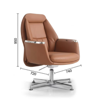 Chaise de bureau exécutive moderne et confortable en cuir avec design pivotant pour la maison, le bureau, le salon, l'hôtel