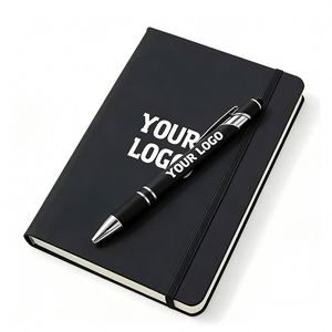 Carnet personnalisé A5 en cuir PU avec bande élastique et logo - Product Image 1