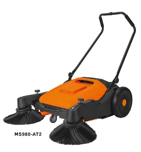 MS980 big capacity 40L industry manual sweeper for road street factory hand propelled sweeper customize color support factory