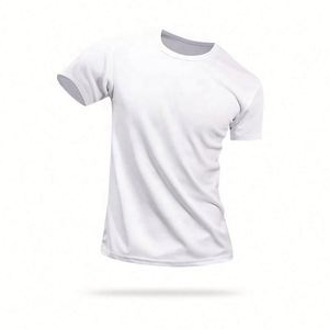 Casual Jersey Fabric Blank Design T-Shirt Soft Polyester Heat-Transfer Printed Custom Logo Quick Dry Fit Men - Product Image 2