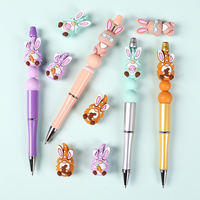 Nouveau dessin animé lapin forme bébé anneau de dentition mâcher Silicone Focal perles en vrac pour stylo fabrication de bijoux sucette chaîne Clip accessoires