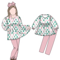 Set piyama anak perempuan, piyama motif kartun, setelan piyama natal hangat, sutera susu organik, untuk anak perempuan