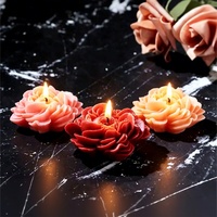 Lilin Aromaterapi Bentuk Ranunculus Buatan Tangan dari Campuran Lilin Kedelai dengan Aroma Bunga untuk Dekorasi Rumah dan Kamar Tidur yang Romantis