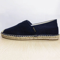 Chaussures en toile plates pour hommes, respirantes et confortables, vente en gros, semelles en caoutchouc de chanvre, Espadrilles décontractées à enfiler