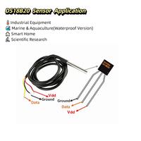 Capteur de température numérique DS18B20 avec sonde en acier inoxydable -55~125°C ° Thermomètre étanche 1-Wire C
