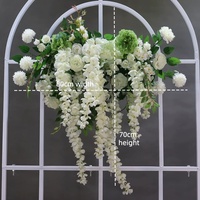 Guirlande florale artificielle élégante en glycine, couleurs violet, rose, blanc, rouge, bleu, fleurs flottantes pour la décoration d'arche de mariage