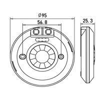 Détecteur de mouvement PIR à montage au plafond 360° JB205C avec minuterie réglable et détecteur de lumière Lux, portée de détection 6m, puissance max 800W pour lampes LED