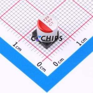 CT1C221M0607 ตัวเก็บประจุแบบแข็ง SMD, D6.3xL7.7 มม. ( ความจุ: 220uF ) ( ความแม่นยำ: 20% แรงดันไฟฟ้า: 16V ) - Product Image 1