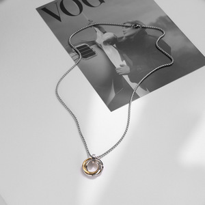 Dernières fournitures de fête fantaisie pendentif symbole minimaliste titane chaîne en acier collier pour femmes hommes étudiants cadeaux en gros - Product Image 5