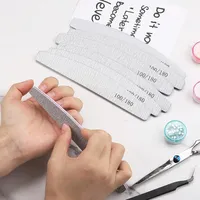 Lot de 10 Limes à Ongles Professionnelles Double Face 100/180 en Papier de Verre Gris Demi-Lune pour Salons de Manucure