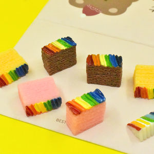 Vente chaude arc-en-ciel gâteau résine Cabochon gâteau sucré pour maison de poupée Miniature nourriture bricolage boucle d'oreille pendentif coque de téléphone embellissement - Product Image 6