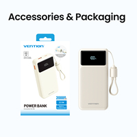 Banques d'alimentation haute capacité Vention 20000 mAh, charge rapide, distributeur de batteries externes, certification CE