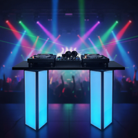 Bar DJ mobile pliable avec table de DJ LED pour événements, fêtes, mariages (TA101B)