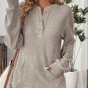 Suéter de Punto Largo Informal de Alta Calidad para Mujer, Suéter de Invierno Calado, Suéter Personalizado con Cuello Redondo - Product Image 1