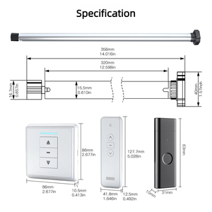 Thông Minh Cho Con Lăn Màn Trập Động Cơ Rf433 Tần Số Vô Tuyến 15Mm USB Có Thể Sạc Lại Kim Loại Im Lặng Hình Ống Từ Xa Thông Minh - Product Image 6