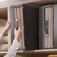 Boîte de rangement pliable en plastique pour draps et housses de couette, organisateur de couvertures empilable 4 pièces