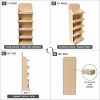 Exhibidor de Madera de 5 Niveles Personalizado para Tienda de Bebidas, Estante de Madera para Piso, Fácil de Montar, Exhibidor para Tienda, Certificado FSC, OEM