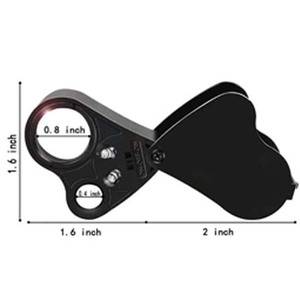 Jewelry Loupe 2-Lens 30x 60x Jewelry Appraisal Antique <b>Magnifying</b> Glass Portable LED Magnifier Mini for Diamond Folding - Product Image 2