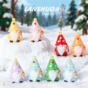 Lanshuo Resin Dwarf Doll Cartoon Keychain Pendant Desktop Ornament Nordic Style Christmas <b>Decoration</b> - Product Image 1