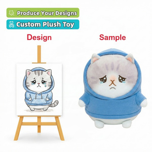 Muñecos de Peluche Personalizados al por Mayor, Mini Gato Llorón con Sudadera, Personalización Corporativa, Muñecos Llavero de Peluche de 10cm, Muñeco de Peluche Personalizado - Product Image 1