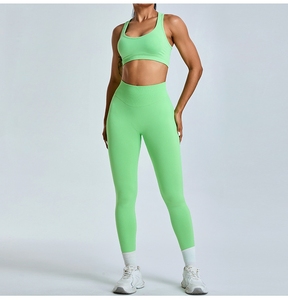 Combinaison de yoga sans couture pour femmes, pantalon de survêtement sexy, embelli dans le dos, haut serré, croupe de pêche, ensembles de yoga et de gymnastique - Product Image 6