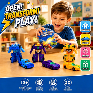 Caja Sorpresa de Huevo de Robot Coche Super Mutante Transformer Mecha, Juguete Coleccionable para Niños, Regalo de Cumpleaños, Venta al por Mayor, Recuerdo de Fiesta - Product Image 4