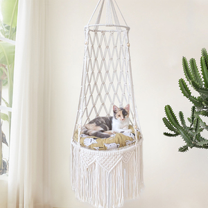 Macramé pour chat balançoire rempotage arrangement fait à la main tenture murale chat cage hamac suspendu rotin balançoire lit de <span class=keywords><strong>couchage</strong></span> - Product Image 4