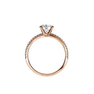 18K Goud Lab Gegroeid Diamant Split Schacht Verlovingsring Verlovingsband Unieke Bruidsring - Product Image 6