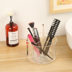 Organisateur de cosmétiques rotatif en acrylique, support de rangement transparent pour pinceaux et outils de maquillage, conception de plateau tournant à 360 degrés - Product Image 4