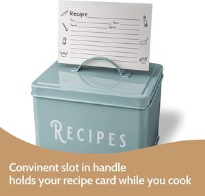 Scatola per ricette in metallo per fattoria organizzatore per porta ricette in latta personalizzato di grandi dimensioni - Product Image 3
