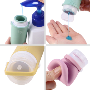 Taşınabilir 3 oz silikon boş losyon şampuanlık şişe silikon seyahat depolama kiti şişe sıkılabilir Set 4 in 1 için seyahat