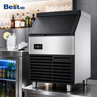 Machine à glaçons carrés commerciale ultra-silencieuse intégrée en acier inoxydable avec nettoyage automatique pour comptoir
