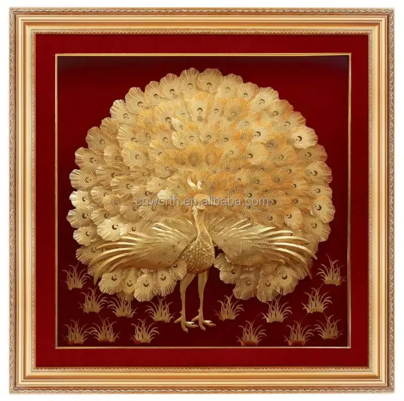 Marcos de fotos chapados en oro de 24k, marco hecho a mano de Faraón Egipcio, artesanía colgante de pared, decoración para el hogar y la Oficina