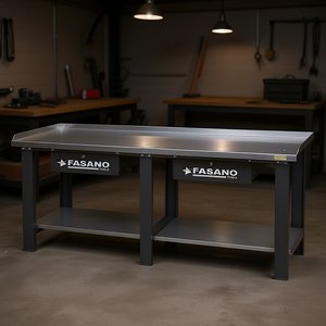 Fasano Tools <b>Workbench</b> 128 In <b>Steel</b> Top With Storage Shelf For Workshop Use - Product Image 3