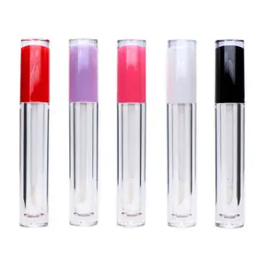 5ml White Pen Costume Round Bulk Pink Clear Empty 10 ml Containers Private Label Lip Gloss Tubes Lip Gloss Tube with Wands Brush