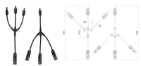 Conector de panel solar Y rama 1 a 2 Cable adaptador paralelo combinador macho a hembra para sistema fotovoltaico