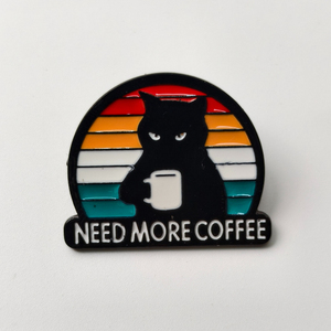 Pin de Esmalte de Gato Meme para Amantes de Café, Broche de Gato Zangado, Acessório para Mochilas e Jaquetas, Presente Ideal para Fãs de Café e Gatos - Product Image 5