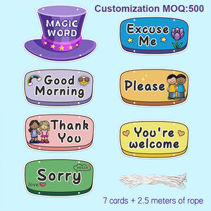 Póster Educativo para Niños de Jardín de Infancia con Diseño Creativo Personalizado de Fábrica, Tarjetas de <span class=keywords><strong>Palabras</strong></span> <span class=keywords><strong>Mágicas</strong></span> y Etiqueta, para la Puerta de la Sala de Clases - Product Image 5