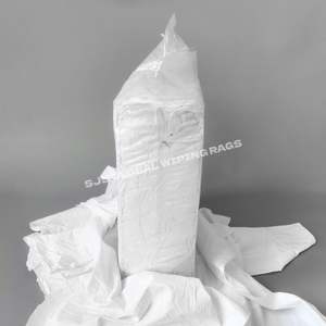 Telas de punto blancas sostenibles para sábanas, 100% algodón reciclado, trapo 100% algodón, trapo de algodón reciclado para limpieza - Product Image 1