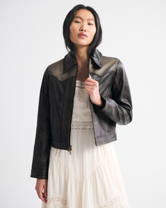 LEDUO Dark <b>Coffee</b> Casual Western PU Plain Dyed Plus Jacket for Women Spring - Product Image 2