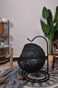 أرجوحة حيوانات أليفة من الراتان البلاستيكية المتينة مع وسادة عميقة ناعمة معلقة أرجوحة قفص قفص حيوانات أليفة - Product Image 6