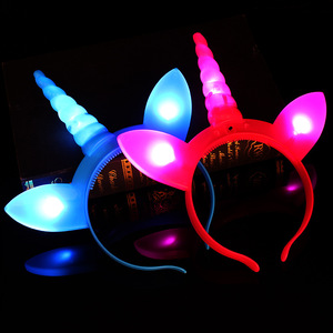 Vente flash - Clip à cheveux LED - Bandeau <span class=keywords><strong>licorne</strong></span> LED mignon pour enfant - Bandeau lumineux pour la décoration de fête d'anniversaire - Product Image 4