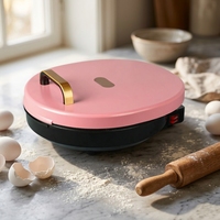 Nouvelle Arrivée Grille-Pain Électrique Antiadhésive pour Gaufres et Sandwichs, Thermostat Réglable, Cuisson Double Zone, Gaufres et Crèmes Glacées, 1300W