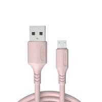 Kabel USB Mikro Murah Warna Hitam Merah Hijau Warna-warni 1m Pengisian Cepat Selubung PVC Pelindung Anyaman untuk Ponsel & Power Bank