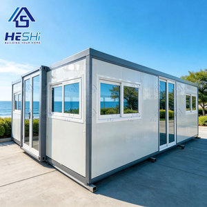 Maison préfabriquée solaire pliable de 20 pieds ou 40 pieds, extensible, 1, 2, 3, 4 ou 5 chambres, à vendre, construction de maison portable - Product Image 1