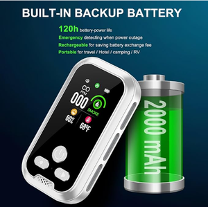 <span class=keywords><strong>Detector</strong></span> de Fumaça e Monóxido de Carbono 4 em 1 com Bateria de Backup de 2000mAh Integrada, Tela HD e Sensor de Temperatura e Umidade para Família - Product Image 3