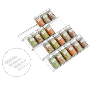 Four Layers Acrylic Spice Bottle Storage Racks Holders Drawer Hidden Organizer