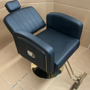 Fauteuil de barbier inclinable en cuir synthétique noir de luxe |   Appui-tête de chaise de salon hydraulique pivotant à 360 degrés, réglable en hauteur | - Product Image 3